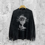 Purple Brand Distressed Long Sleeve Shirt Fashion Distressed Loose Long-sleeved Top