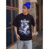 Film Star T Shirt Cotton Loose Nostalgic Short Sleeve American Retro Fashion Printed T-shirt for Men