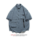 Men Shirts Summer Short Sleeve Shirt Men's American Style Loose Versatile Casual