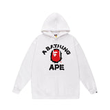 Bathing Ape Hoodie Autumn/Winter Letter Print Loose Hoodie Pullover Ape Sweater