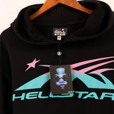 Mens trendy Hoodie gradual change color print hoodie fall loose sweater