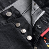 DSQ2 Short Jeans Ripped Patch Slim-fit Stretch Denim Shorts