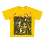 Film Star T Shirt Cotton Short Sleeve Loose Retro American Design T-shirt Men