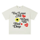 Vintage T-shirts Printed Short Sleeve T-Shirt Loose Cotton