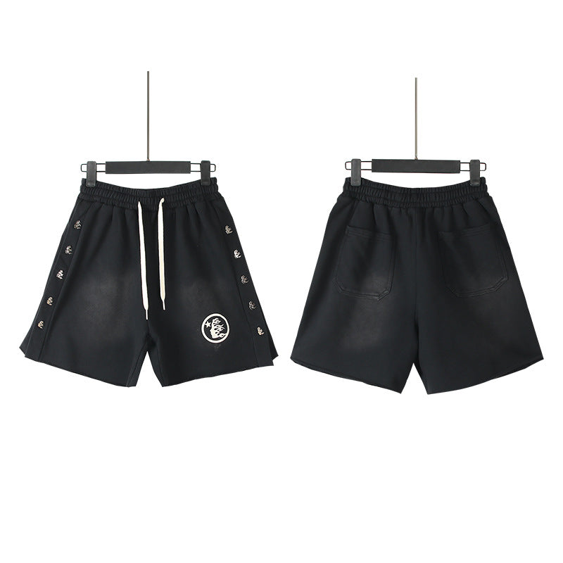 Men Shorts Wash Black Old Casual Shorts Hot Pants