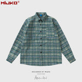 MIJKO Mens Jacket Plaid Jacket Unisex