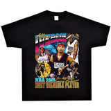 Basket Ball Star T Shirt Allenezailiverson Washed Distressed T-Shirt Printed Retro Loose