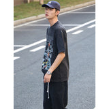 Basket Ball Star T Shirt Basketball Ja Morant Printed Washed Distressed T-Shirt Cotton Short Sleeve Loose