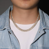Chains 10mm Cuban Necklace High Sense Gold Plated Zircon Spectrum St. Valentine's