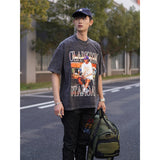 Basket Ball Star T Shirt Basketball Clarkson Washed Distressed Printed American T-shirt Retro Short Sleeve