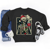 Funny Christmas Skeleton Print Sweatshirt For Women Fashion