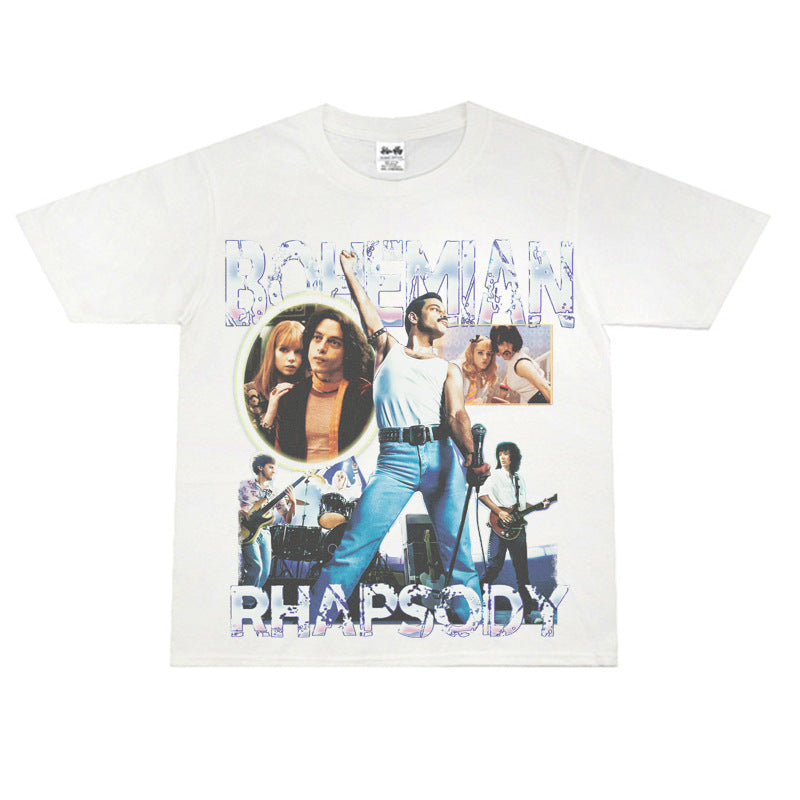 Film Star T Shirt Retro Street Cotton American T-shirt