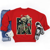 Funny Christmas Skeleton Print Sweatshirt For Women Fashion