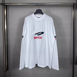 Men T-shirts Embroidered Long Sleeve T-Shirt Loose Casual
