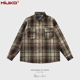 MIJKO Mens Jacket  Plaid Jacket Unisex