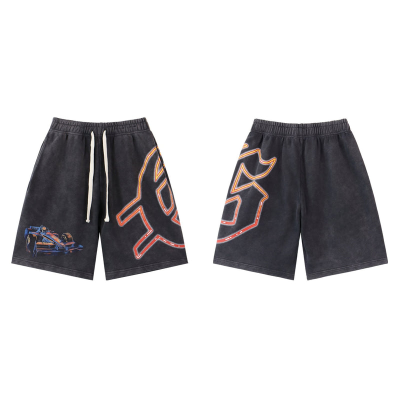 Godspeed Shorts Summer GOD Racing Letter Pattern Casual Loose Shorts