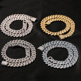 Chains Cuban Necklace Men's 13mm Zircon Gold Plated Spectrum St. Valentine's