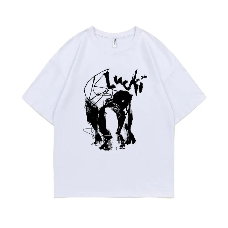 Rapper Lucki Shadow Print Tshirt Men Women Fashion Casual