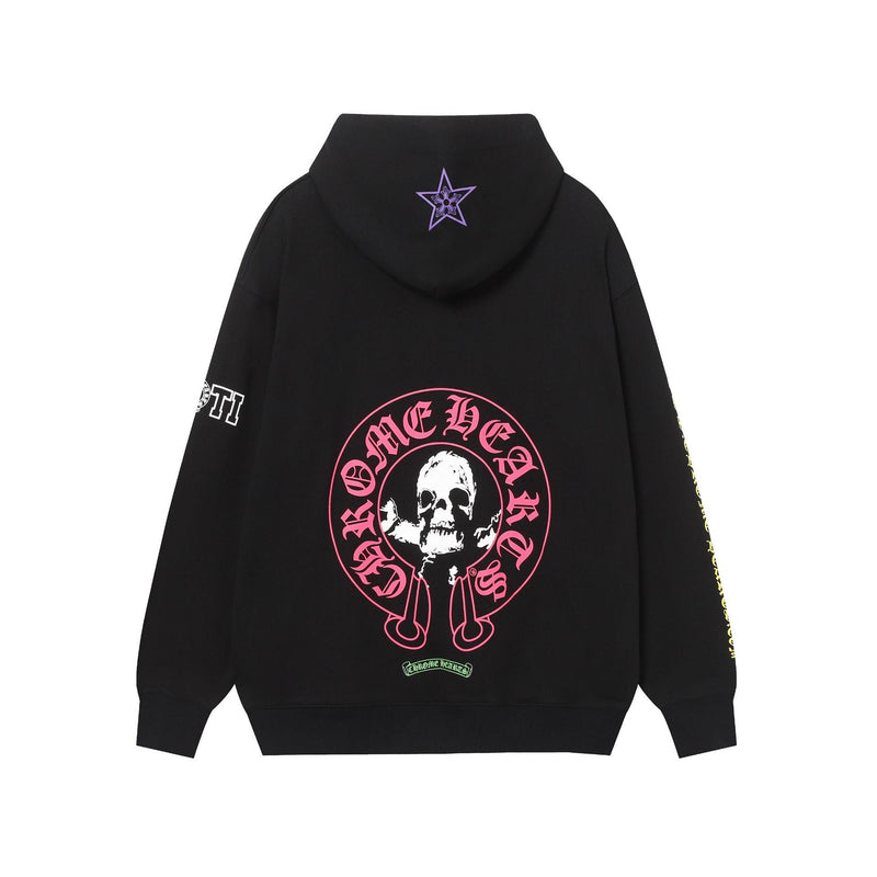 CHH Chrome Heart Hoodie Crowe CH Red Skull Horseshoe Cross Sweater