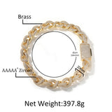 Chains Hip Hop Men's Necklace Copper with Zircon 20mm Spectrum St. Valentine's