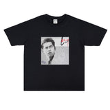 Film Star T Shirt Loose Street Cotton Small Neckline T-shirt for Men and Women