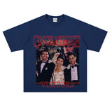 Film Star T Shirt Cotton Short Sleeve Loose round Neck Retro Nostalgic Heavy Printed T-shirt