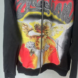 Mixed Emotion hoodie Masked Angel Hot Diamond Zip Cardigan Sweater Jacket Loose Hoodie