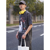 Basket Ball Star T Shirt Basketball Kevin Durant Washed Distressed Printed T-Shirt Personalized Short Sleeve Pure Cotton