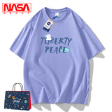 Nasa T Shirt Short Sleeve T-Shirt Men'S Summer Loose Couple Half Sleeve