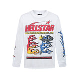 HS long-sleeve T-shirt graffiti portrait print loose version casual long sleeve