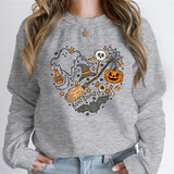 Fall Sweatshirt Women Heart Print