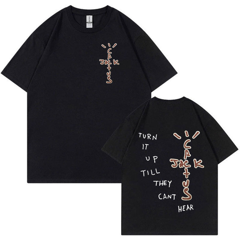 Retro Rapper Cactus Jack Graphic T Shirt Men's Hip Hop