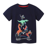 Boy T Shirt Boy's Short-Sleeved T-shirt Summer Children Cartoon round Neck Top Baby T-shirt