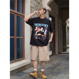 Film Star T Shirt Edward Short Sleeve Loose Retro American Street T-shirt Men and Women