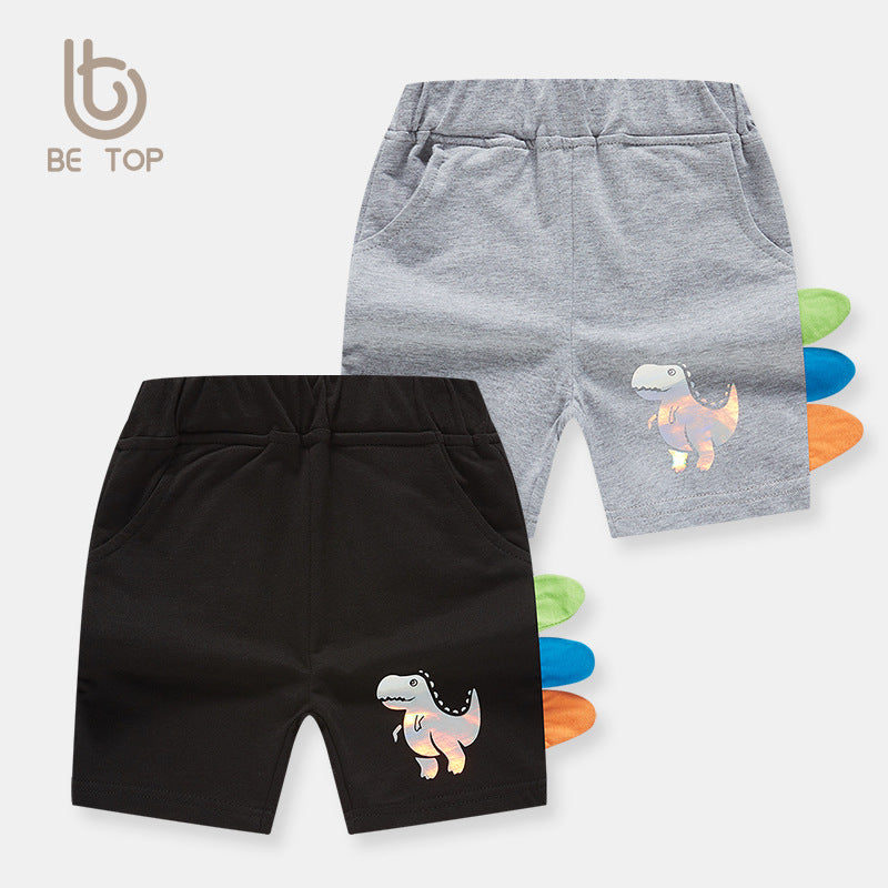 Boy Shorts Boys' Pants Cartoon Dinosaur Summer Children's Shorts Thin Baby Cropped Casual Pants
