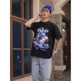 Film Star T Shirt Cotton Loose Nostalgic Short Sleeve American Retro Fashion Printed T-shirt for Men