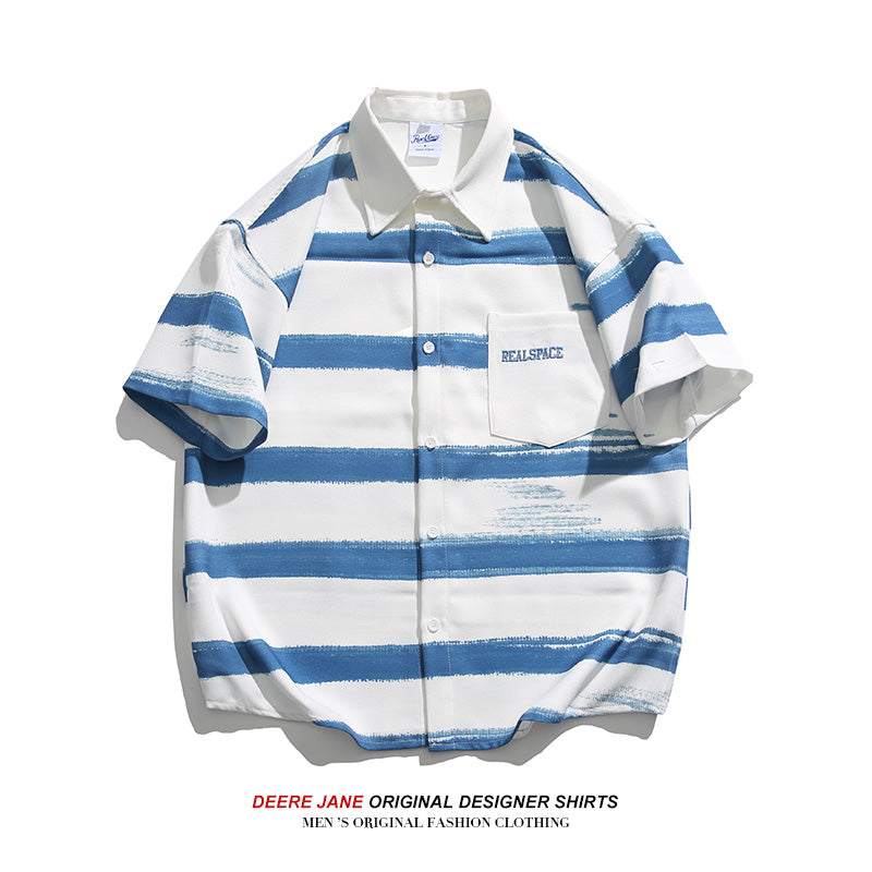 Men Shirts Short Sleeve Shirt Men's Summer Loose Leisure All-Matching Coat