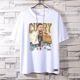 Basketball Sports T Shirt Loose-Fitting Pure Cotton Short Sleeves T-Shirt Boys Basketball Sports Curry