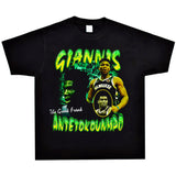 Basket Ball Star T Shirt Washed Distressed Printed T-Shirt Short Sleeve Loose Retro Cotton