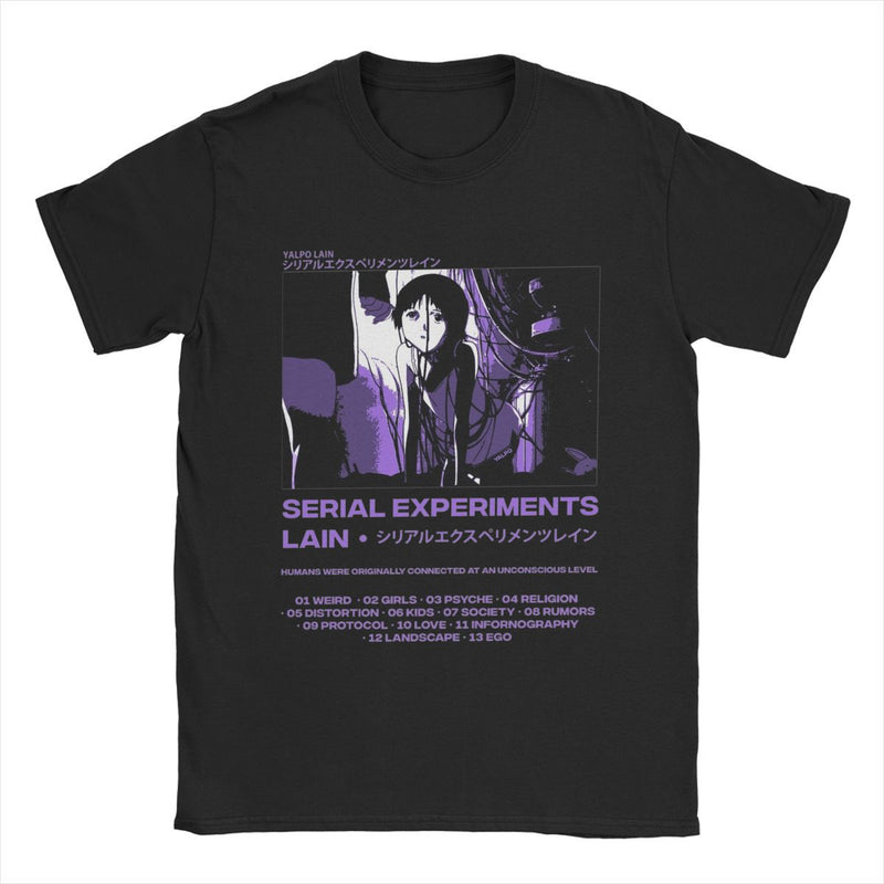 Men's T-Shirt Serial Experiments Lain Darker Vintage  Cotton