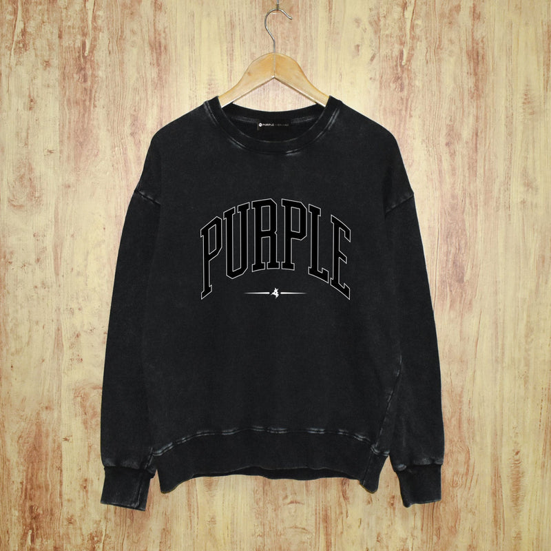 Purple Brand Distressed Sweatshirt Retro Vintage Crew Neck Sweater