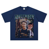 Film Star T Shirt Stephen Chow King of Comedy Cotton Short Sleeve Loose Retro T-shirt for Men