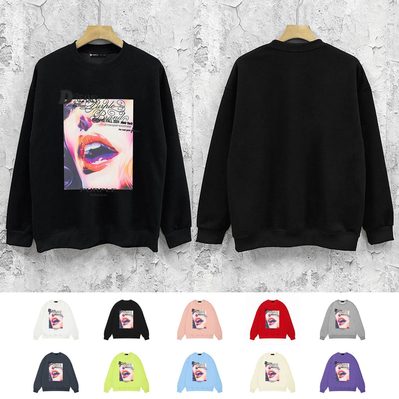 Purple Brand Sweatshirt Loose Crew Neck Sweater