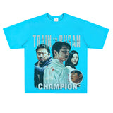 Film Star T Shirt Loose Retro Street Cotton T-shirt Men and Women