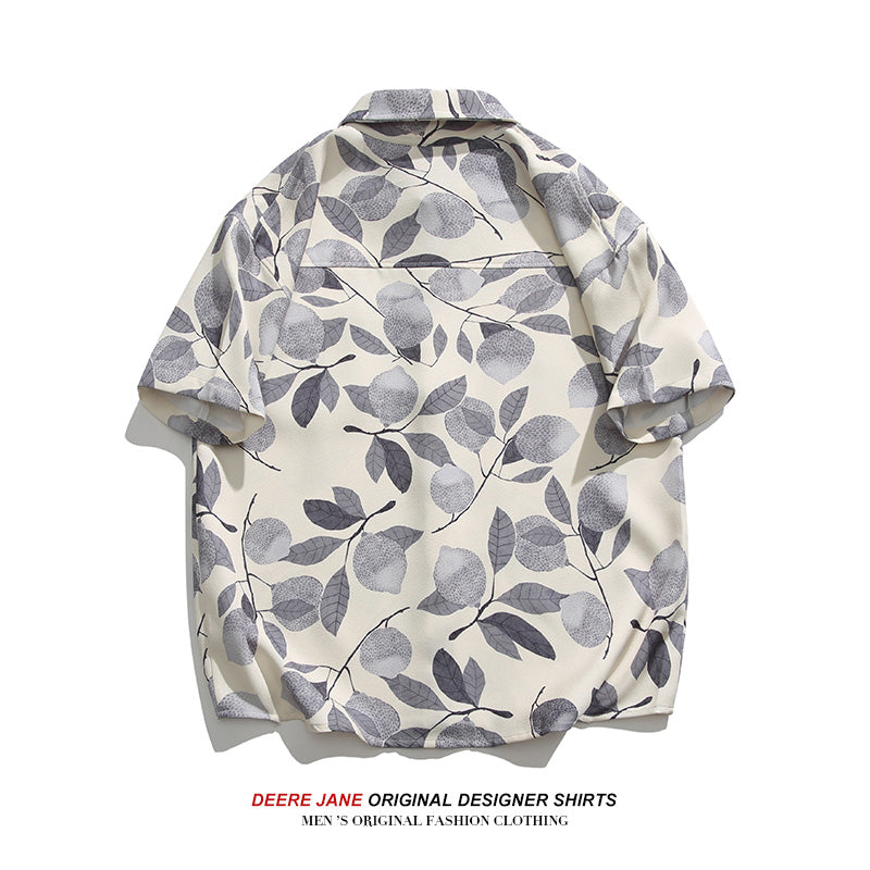 Men's Shirt Short Sleeve Shirt Men's Summer Loose Couple Beach