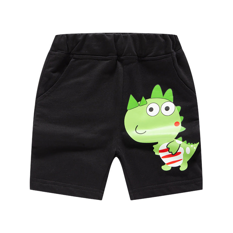 Boy Shorts Shorts Pure Cotton Cartoon Summer Bottoms Korean Style Knit Casual Pants Boys' Cropped Pants
