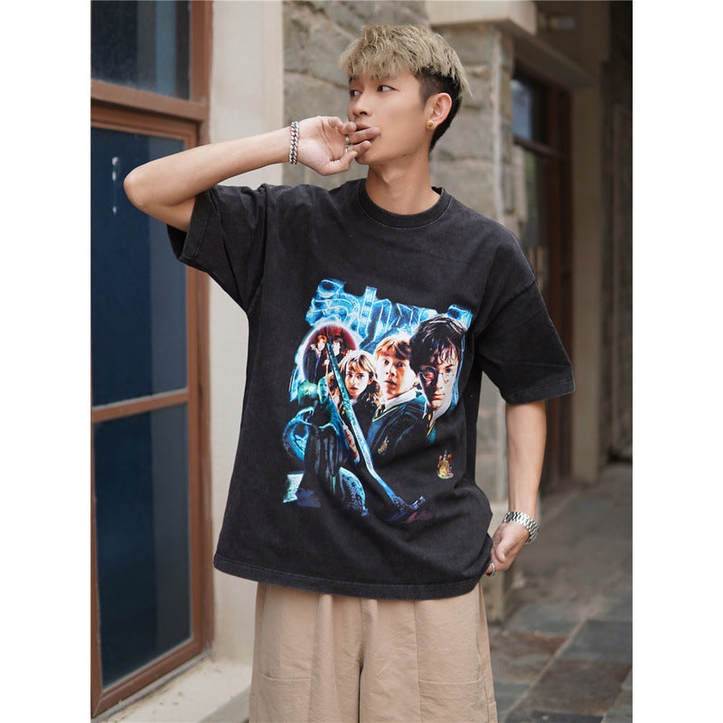 Film Star T Shirt Movie Harry PROTONIC Magic Street Style Short Sleeve Loose American T-shirt
