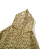 Bathing Ape Hoodie Shark Jacket Men's Autumn and Winter Cardigan Zip Khaki Hooded Sweater