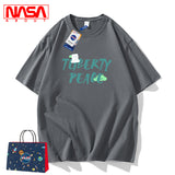 Nasa T Shirt Short Sleeve T-Shirt Men'S Summer Loose Couple Half Sleeve