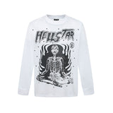 HS long-sleeve T-shirt graffiti portrait print loose version casual long sleeve